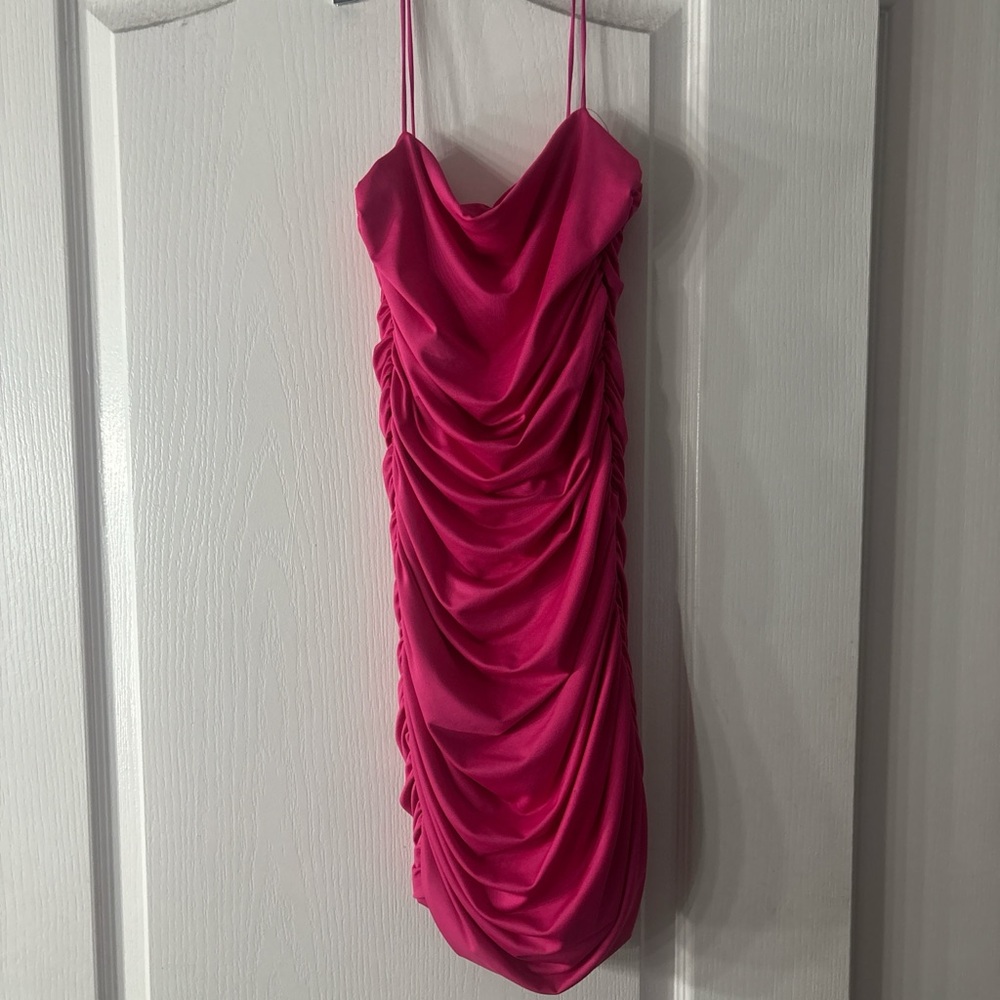 Charlotte Russe Fuchsia Ruched Mini Dress